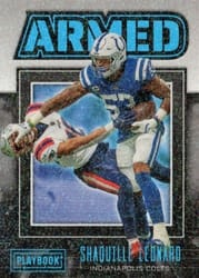 2022 Panini Playbook Armed Shaquille Leonard #A-5 card