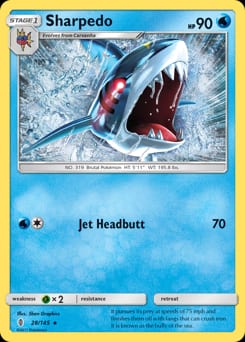2017 Guardians Rising Sharpedo #28 card