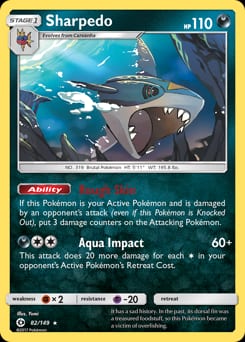 2017 Sun & Moon Sharpedo #82 card