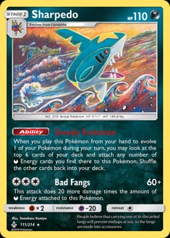 Unbroken Bonds Sharpedo #111 card