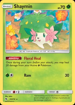 2018 Lost Thunder Shaymin #33 card