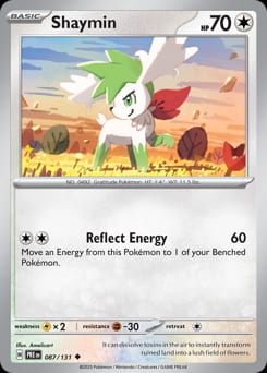 2025 Prismatic Evolutions Shaymin #87 card
