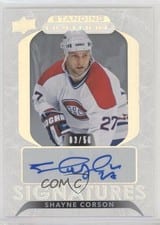 2021-22 Upper Deck Ovation Standing Ovation Signatures Shayne Corson #SOS-SC card