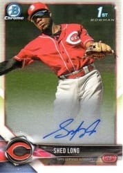2018 Bowman Chrome Prospect Autographs Shed Long #CPA-SL card