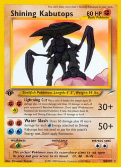 Neo Destiny Shining Kabutops #108 card