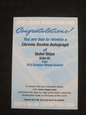 2018 Bowman Chrome Rookie Autographs Shohei Ohtani #BCRA-SO card