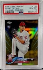 2018 Topps Chrome Shohei Ohtani Gold Refractor #150 card