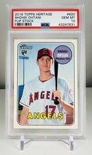 2018 Topps Heritage Shohei Ohtani Flip Stock #600 card