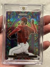 2022 Panini Prizm Stained Glass Shohei Ohtani Purple Prizm #SG-3 card