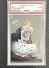 Shohei Ohtani 2022 Topps Chrome Black Autographs card