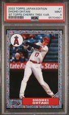 2022 Topps Japan Edition 1987 Topps Cherry Tree Shohei Ohtani #87B-1 card
