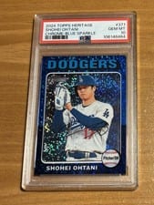 2024 Topps Heritage Shohei Ohtani Blue Sparkle Refractor #371 card