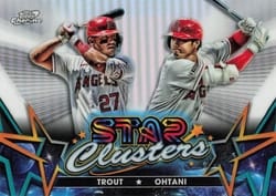 2023 Topps Cosmic Chrome Star Clusters Shohei Ohtani / Mike Trout #SC-3 card