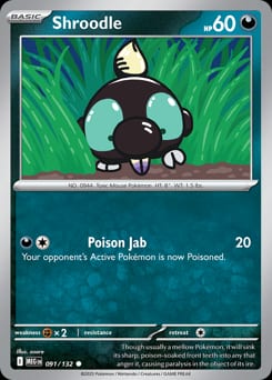 Mega Evolution Shroodle #91 card