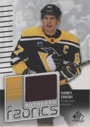 2022-23 SP Game Used Authentic Fabrics Sidney Crosby #AF-SC card