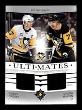 2024-25 Upper Deck Ultimate Collection Ulti-Mates Jersey Sidney Crosby/Evgeni Malkin #UTM-CM card