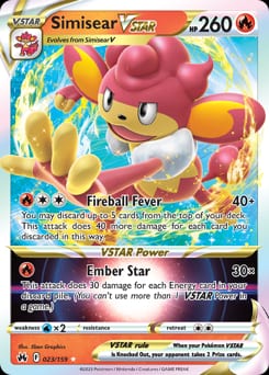 Crown Zenith Simisear VSTAR #23 card