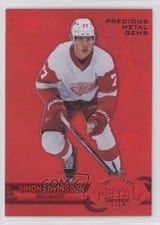 2023-24 SkyBox Metal Universe 1997-98 Rookie Retros Precious Metal Gems Red Simon Edvinsson #MR-3 card