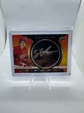2023-24 Upper Deck Trilogy Rookie Signature Pucks Simon Edvinsson #RSP-SE card