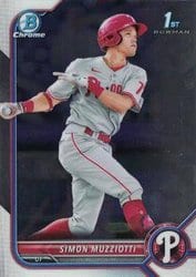 2022 Bowman Chrome Prospects Simon Muzziotti #BCP-40 card