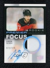 2023-24 Upper Deck Premier Premier Focus Autograph Patch Rookies Simon Nemec #PFR-SN card