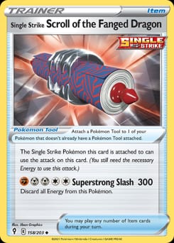 Evolving Skies Single Strike Scroll of the Fanged Dragon #158 card