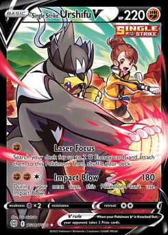 2022 Brilliant Stars Trainer Gallery Single Strike Urshifu V #TG18 card