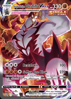 2021 Battle Styles Single Strike Urshifu VMAX #168 card