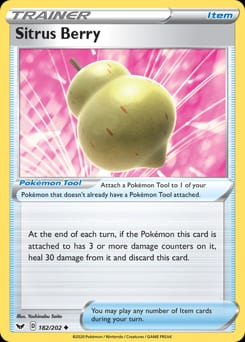 Sword & Shield Sitrus Berry #182 card
