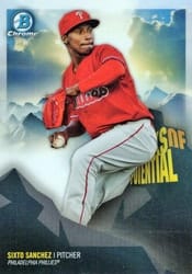 2018 Bowman Chrome Peaks of Potential Sixto Sanchez #PP-SS card