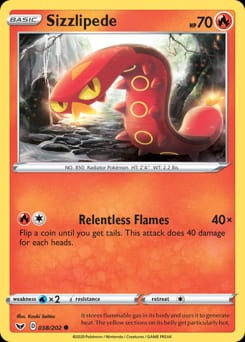 Sword & Shield Sizzlipede #38 card