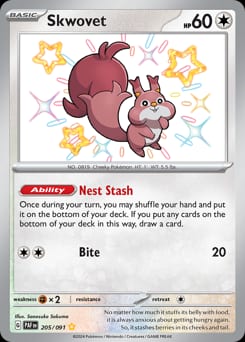 Paldean Fates Skwovet #205 card