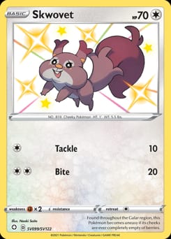 Shining Fates Shiny Vault Skwovet #SV099 card