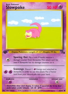 1999 Fossil Slowpoke #55 card