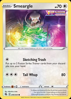 2021 Fusion Strike Smeargle #209 card