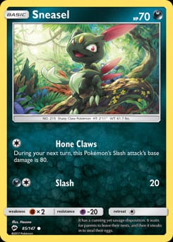 Burning Shadows Sneasel #85 card