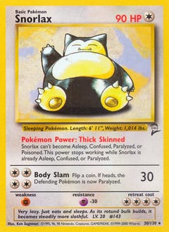 2000 Base Set 2 Snorlax #30 card