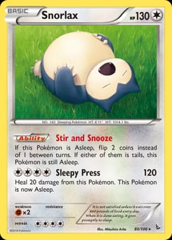 2014 Flashfire Snorlax #80 card