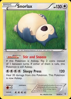 2016 Generations Snorlax #58 card