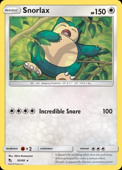 2019 Hidden Fates Snorlax #50 card