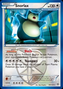 2013 Plasma Storm Snorlax #101 card