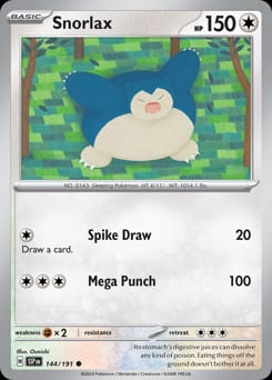2024 Surging Sparks Snorlax #144 card