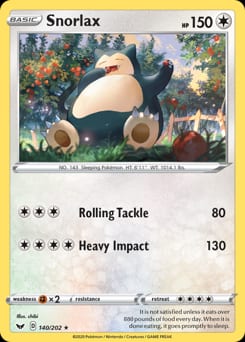 2020 Sword & Shield Snorlax #140 card