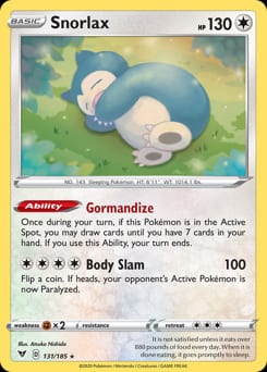 2020 Vivid Voltage Snorlax #131 card