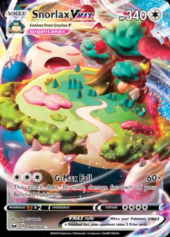 2020 Sword & Shield Snorlax VMAX #142 card