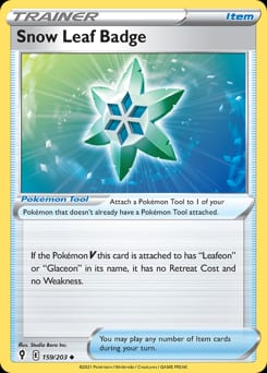 Evolving Skies Snow Leaf Badge #159 card