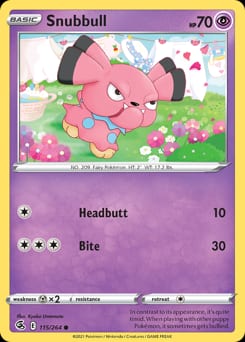 2021 Fusion Strike Snubbull #115 card
