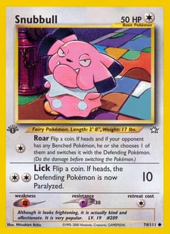 Neo Genesis Snubbull #74 card