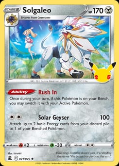 Celebrations Solgaleo #21 card