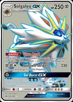 2017 Sun & Moon Solgaleo-GX #143 card